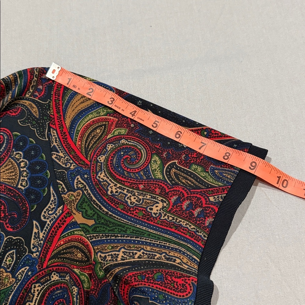 Ralph Lauren Blouse Multicolor Paisley Print Stretch Tee Double Extra Large - Picture 11 of 11